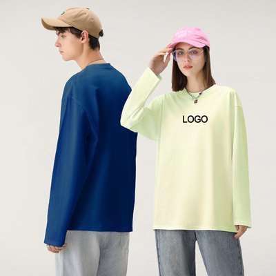 Buy 250gsm Oversized Full Sleeve T Shirt Mens Cotton Thermal Full Long Sleeve Unisex Blank online manufacture