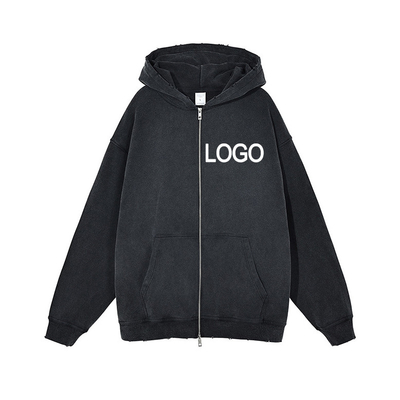 Buy High Neck Zip Up Hoodie Sweatshirt 3d Puff Print Streetwear Men'S Pullover Regular Sleeve Style online manufacture