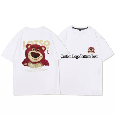 Buy Strawberry Bear Blank Women T-Shirt 95% Cotton Short Sleeve Loose Printed Oversized Tee online manufacture