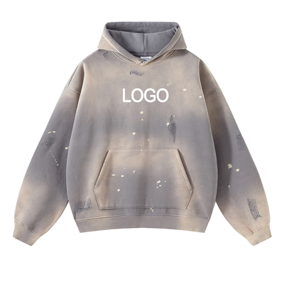 Buy Spray Dyed Unisex Oversized Hoodies Custom 450GSM 100% Cotton Thick French Terry Fleece online manufacture