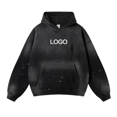 Buy Polyester/Cotton Fabric Custom Design Men's Oversized Vintage Washed Pullover Hoodies online manufacture