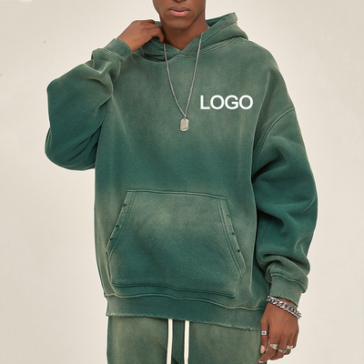 Buy Vintage Washed and Faded Men's Oversized Hoodie with Custom 2023 Spray Dyeing Process online manufacture