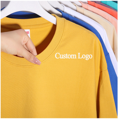 Buy Blank Long Sleeve T Shirts Regular 280gsm 100% Cotton Men Tshirt Thick Cotton Oversized online manufacture