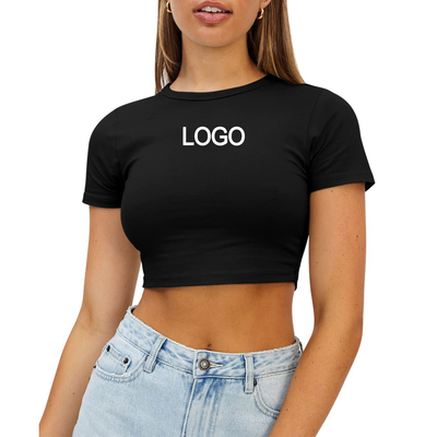 Buy Y2K Ladies Club Short Tank Top Multi Colors O-neck Cotton Blank Fitness Tshirt Slim Crop Top Women online manufacture