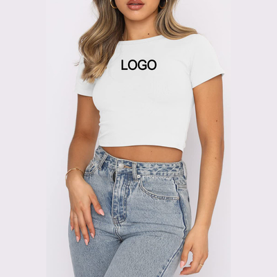 Buy 2023 Summer Baby Tee Y2k Crop Tops Tee Shirt Sexy Thin Blank Shirt For Woman Sizes M online manufacture