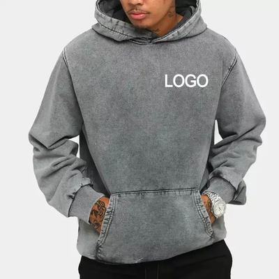 Buy French Terry Acid Wash Hoodie Men'S Hoodie Acid Wash Sublimation Printing Vintage online manufacture