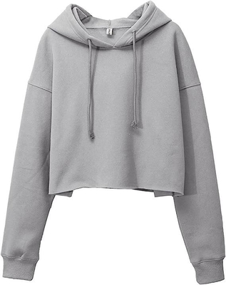 Buy Hooded Polyester Sweatshirt Short Casual Sporty Hoodie For Women Hooded Crop Top online manufacture