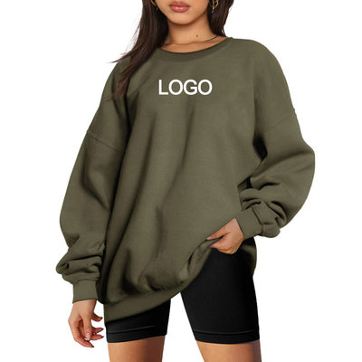 Buy Style Casual Solid Women'S Oversized Lightweight Cotton Polyester Sweatshirt Crew Neck online manufacture