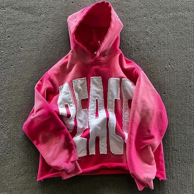 Buy Mens Acid Wash Oversized Hoodie Sweatshirt Embroidered Patch Work Distressed Hooded Pullover Hoodie For Men online manufacture