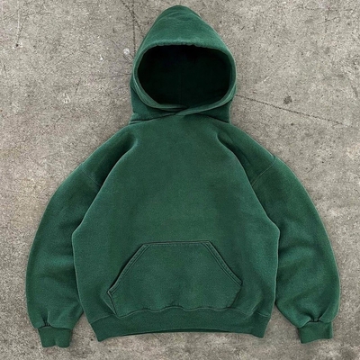 Buy Custom Heavyweight Cotton Boxy Cropped Hoodie for Men DTG Print Knitted Weaving Method online manufacture