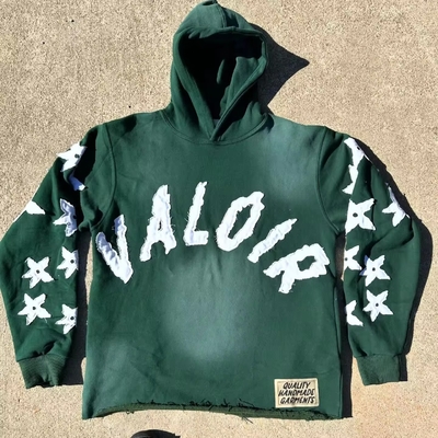 Buy Vintage Applique Distressed Hoodie Pullover Acid Wash Cropped Sweatshirt Sun Faded Cropped Acid Wash Cropped online manufacture