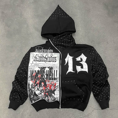 Buy Men'S Cotton French Terry Hoodie Cropped Zip With Acid Wash Embroidery Applique Patch online manufacture