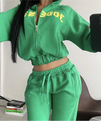 Buy Custom French Terry Distressed Acid Wash Women's Tracksuit for Spring/Autumn Season online manufacture