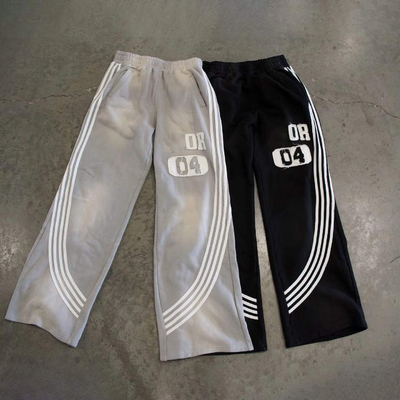 Buy Men's Windbreaker High Waist Sweatpants with Side Stripes and Custom Logo Design online manufacture