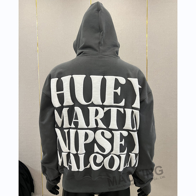 Buy Streetwear Custom 3D Puff Print 500gsm Cotton Heavyweight Blank Men's Sweatshirts Puff Printing Pullover Hoodie online manufacture