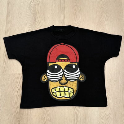 Buy Custom Mock Neck Tshirt Logo Boxy Fit Cut and Sew T-Shirt Oversized Tshirt 300 Gsm Men's Cropped T Shirt Printed Streetwear online manufacture