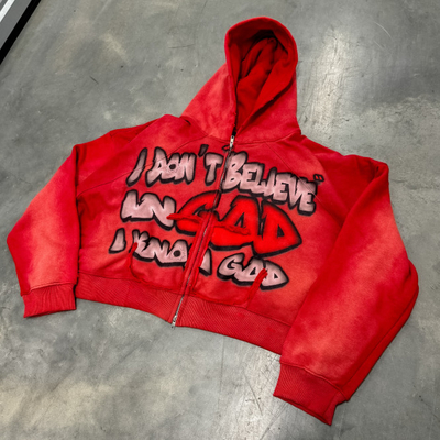 Buy Acid Washed Dtg Print Men Unisex Winter Heavyweight Cotton Cropped Boxy Distressed Hoodie Custom Zip Up Hoodie online manufacture