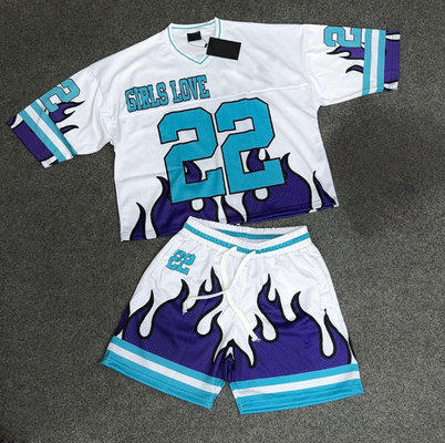 Buy Custom Summer Sports 2 Piece Set Quick Dry Mesh Football T-Shirt Soccer Jersey Set T Shirts and Shorts Set Men online manufacture