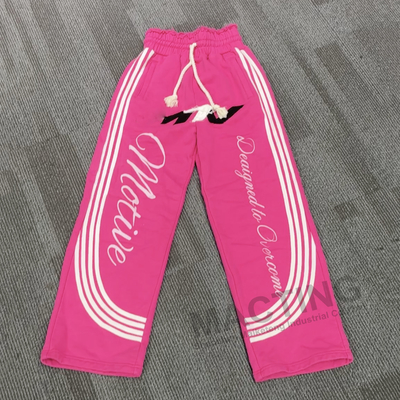 Buy Custom Mens Streetwear 100% Cotton French Terry Sweat Pants Sun Faded Acid Wash Side Stripe Baggy Flared Sweatpants online manufacture