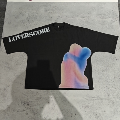 Buy Customized Printed Premium 240 Gsm Cotton T Shirts Crew Neck Oversized Cut Raw Hem Boxy Cropped T Shirt for Men online manufacture