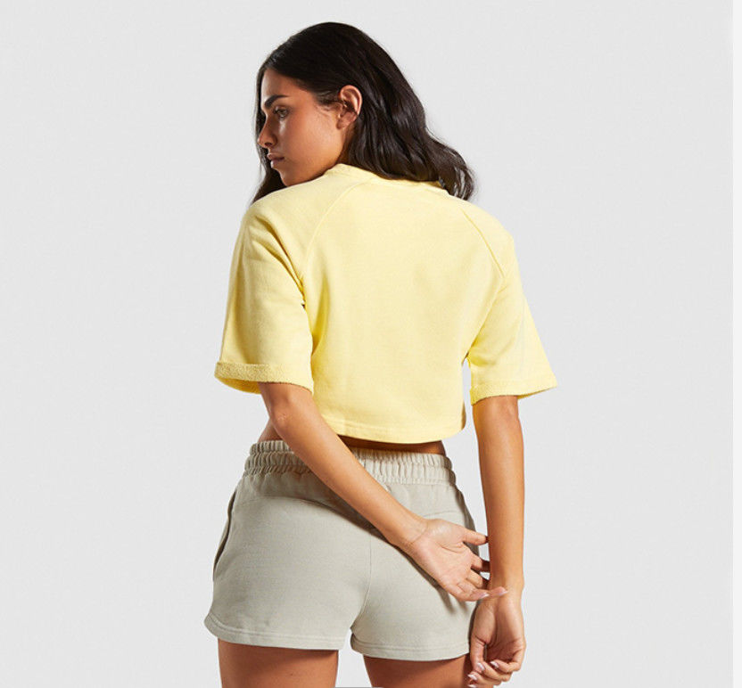 100 Cotton Blank T Shirts Graphic Boxy Crop Top Sexy Women Short Sleeve Gym