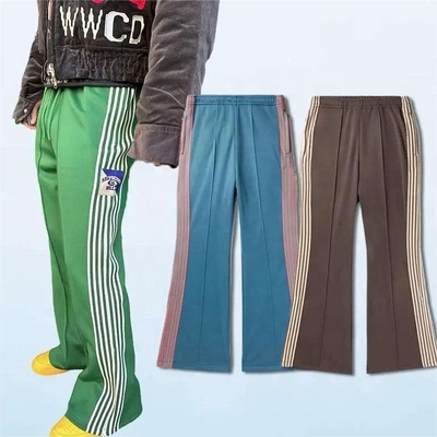 Polyester/Cotton Y2K Men Women Casual Joggers with Flared Wide Leg and Side Stripes