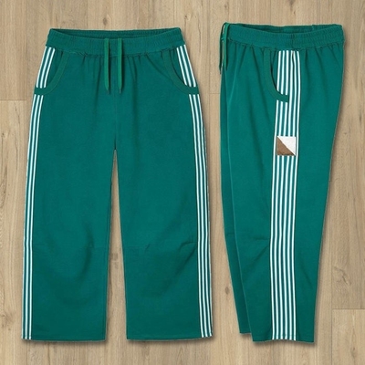 Custom Mens Sweatpants with Customized Labels Wide Leg Track Pants and Side Stripes