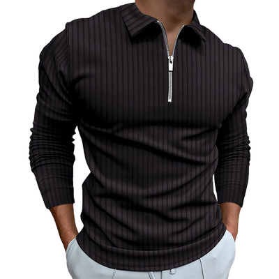 Custom Polo T Shirt for Men Luxury Half Zip Up Neck Ribbed Business Casual Tee Shirts