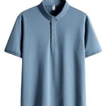 Men's Short-sleeved T-shirt Quick Drying Lapel Solid Color Polo Shirt Customized Labels