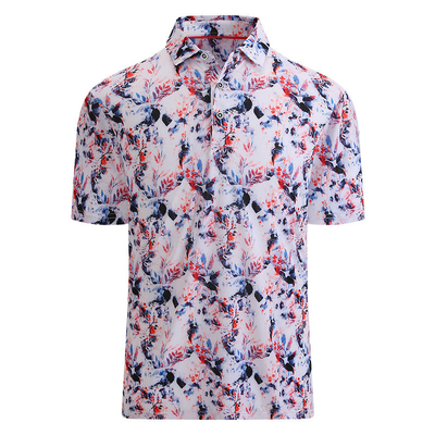 Customized Logo Printing Breathable Quick Dry Ice Silk Printed Polo Shirts for Men