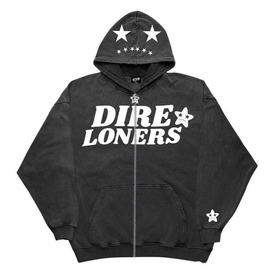 Customized Full Face Zipper Up Pullover Hoodies for Men Colorful and 3D Puff Printing