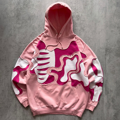 Custom Skull Skeleton Sweatshirts Pullover Hoodie 100% Cotton Oversized Boxy Cropped Hoodies