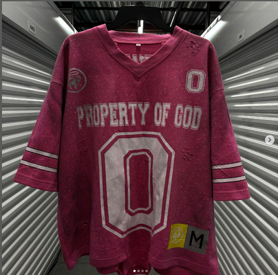 Custom Streetwear America V Neck Boxy Fit T Shirt Distressed Vintage Rhinestone Oversized Sports Football T-shirt Jersey