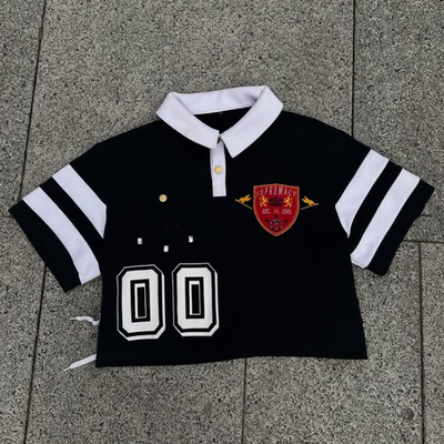 Custom Logo Cut and Sew Knitted Cotton Plus Size Rugby Polo Shirts Unisex Short Sleeve Golf Embroidered Men Polo T-shirt