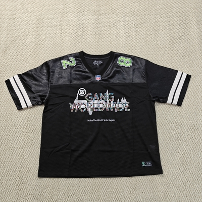 Custom Rhinestone Screen Print Logo American Retro Football Jersey Mens High Quality Mesh Boxy Cropped Rugby Jersey